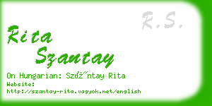 rita szantay business card